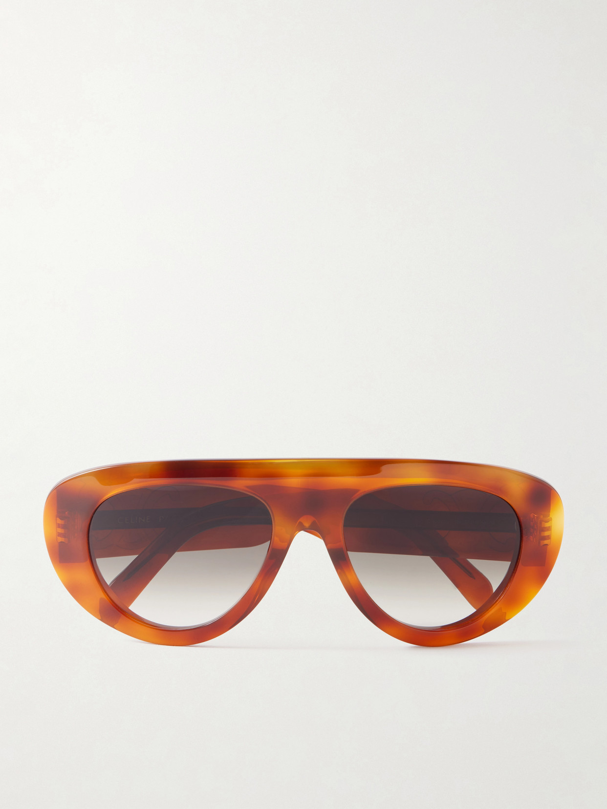 Celine Aviator-style Metal Sunglasses In Brown