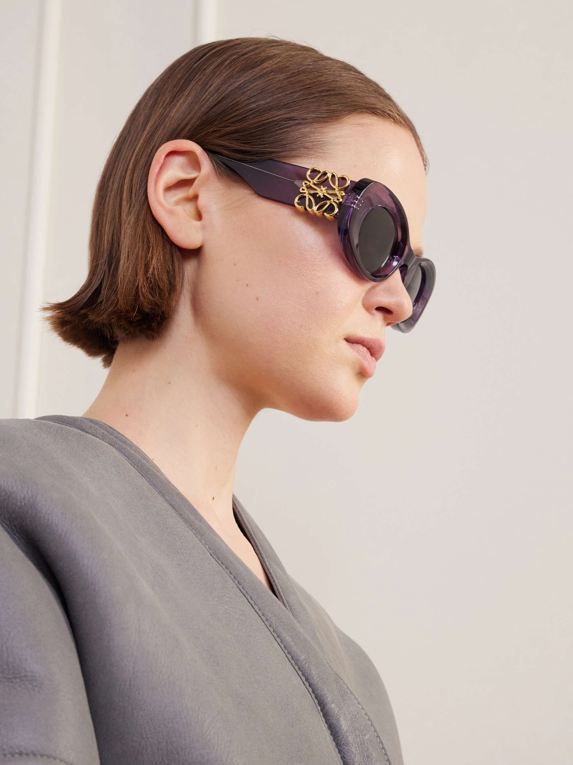 LOEWE EYEWEAR Oval-frame acetate sunglasses | NET-A-PORTER