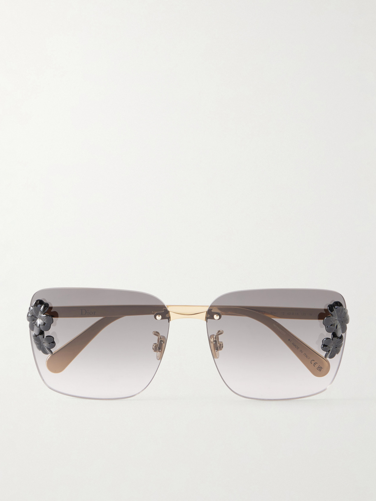 Dior Clover S2u Square-frame Gold-tone Sunglasses