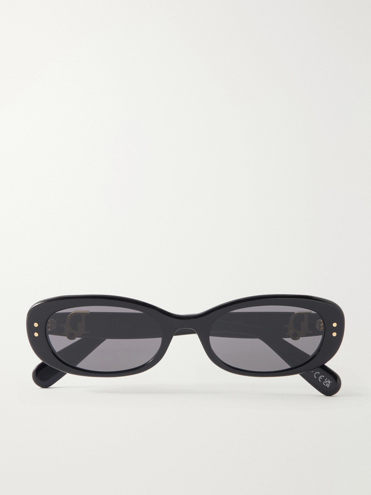 Dior Oval-frame Acetate Sunglasses In Black