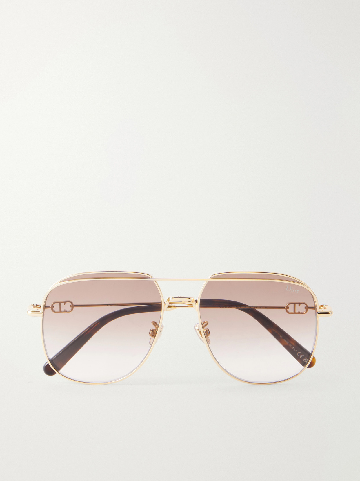 Dior Petit Cd Metal Aviator Sunglasses In Gold