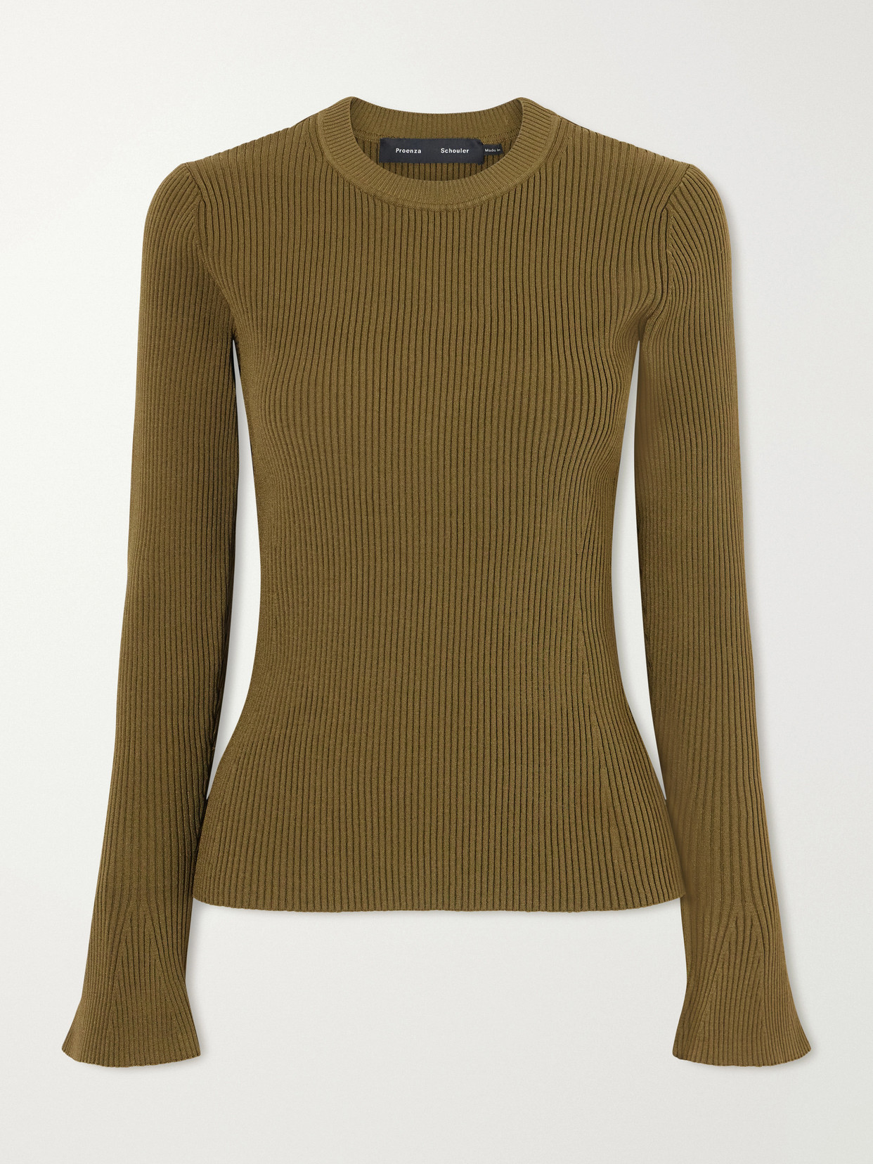 Proenza Schouler Nir Ribbed-knit Top In Green