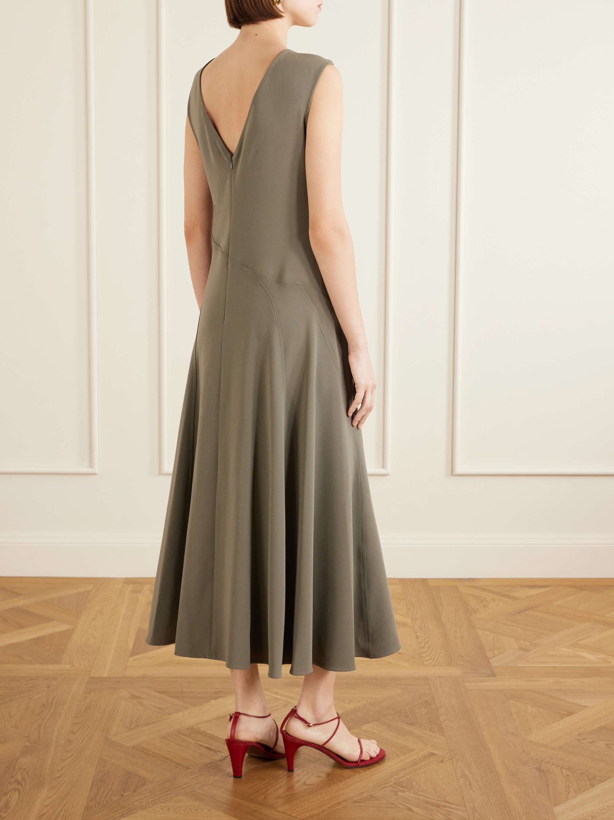 PROENZA SCHOULER Romana pleated crepe midi dress | NET-A-PORTER