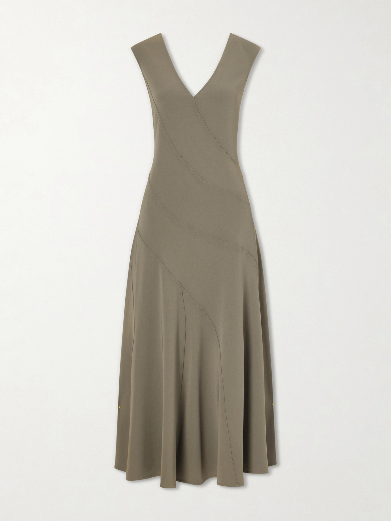 Proenza Schouler - Romana Pleated Crepe Midi Dress - Brown