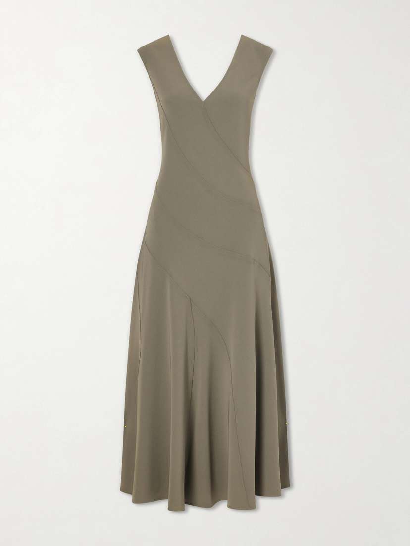 Proenza Schouler Romana Pleated Crepe Midi Dress | Thumbnail 6 Proenza Schouler Romana Pleated Crepe Midi Dress | Thumbnail 6