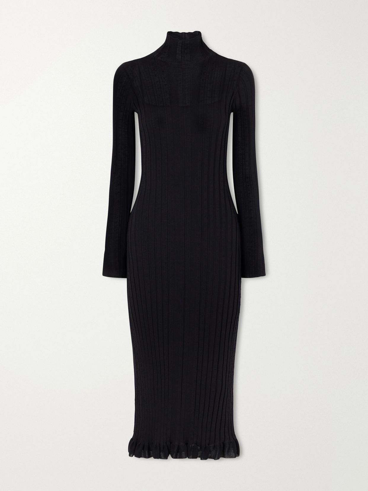 monet ribbed knit cotton blend midi dress