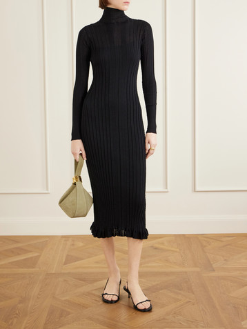Proenza Schouler Monet ribbed-knit cotton-blend midi dress