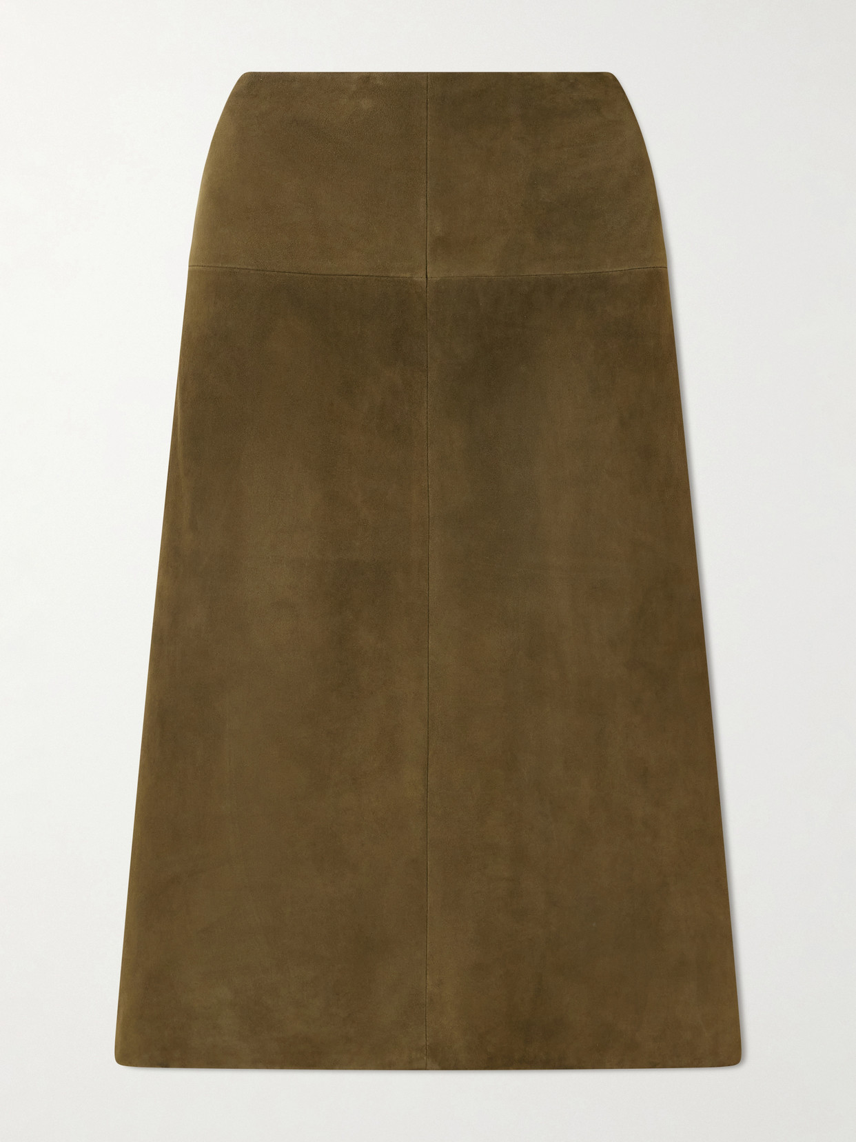 Proenza Schouler Irine Suede Midi Skirt In Green