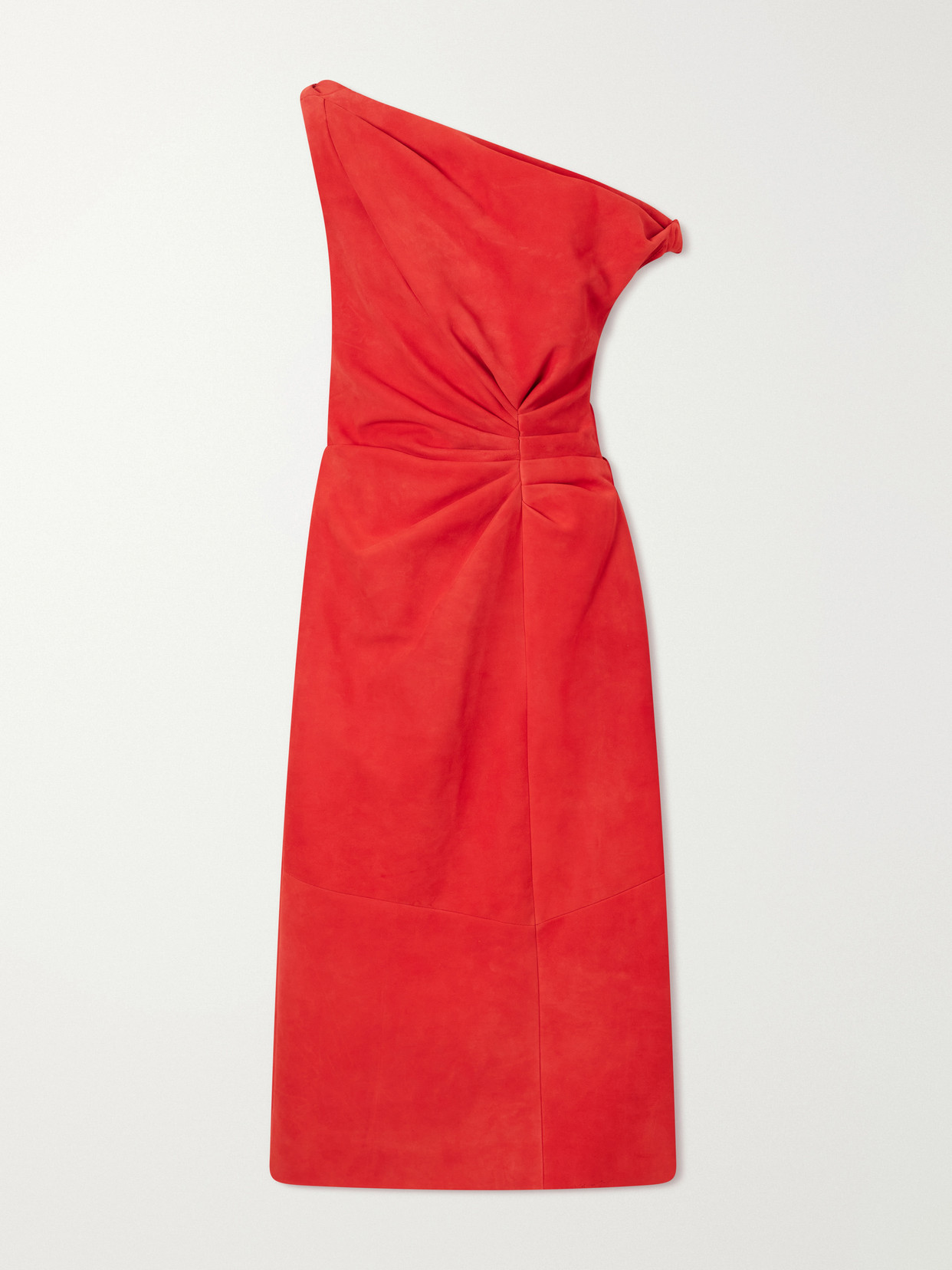 Proenza Schouler Kaelin Suede Midi Dress In Red