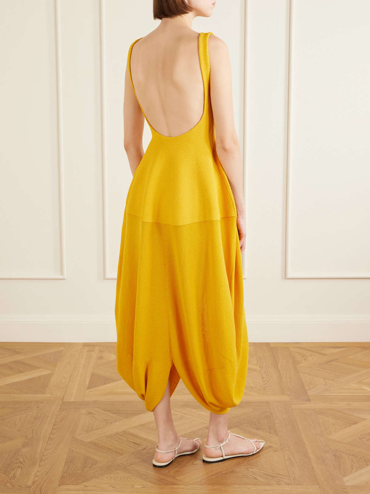 Sukki Open-Back Draped Jersey Midi Dress