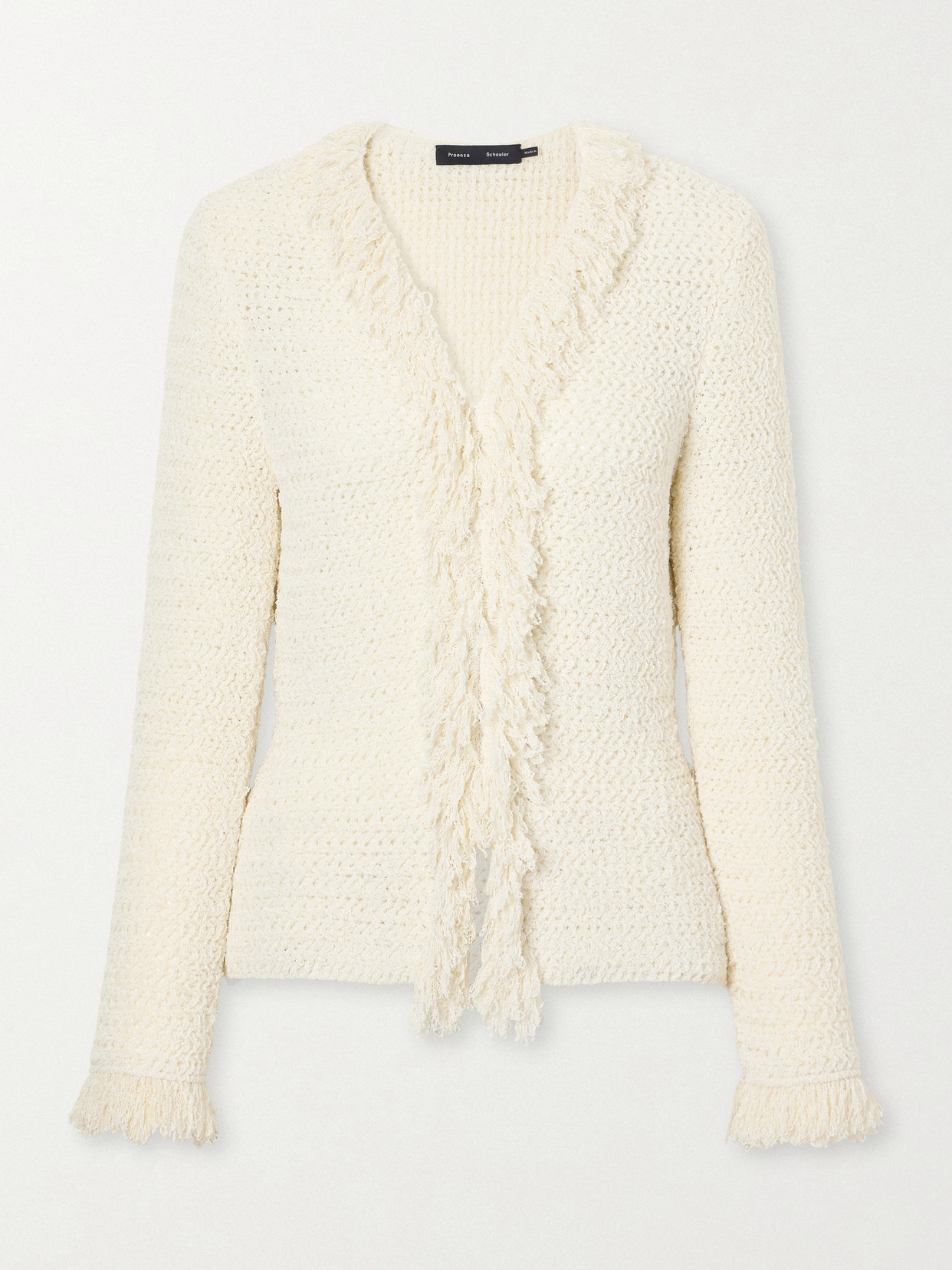 Proenza Schouler Nilo Textured-jacquard Wool-blend Cardigan In Neutrals