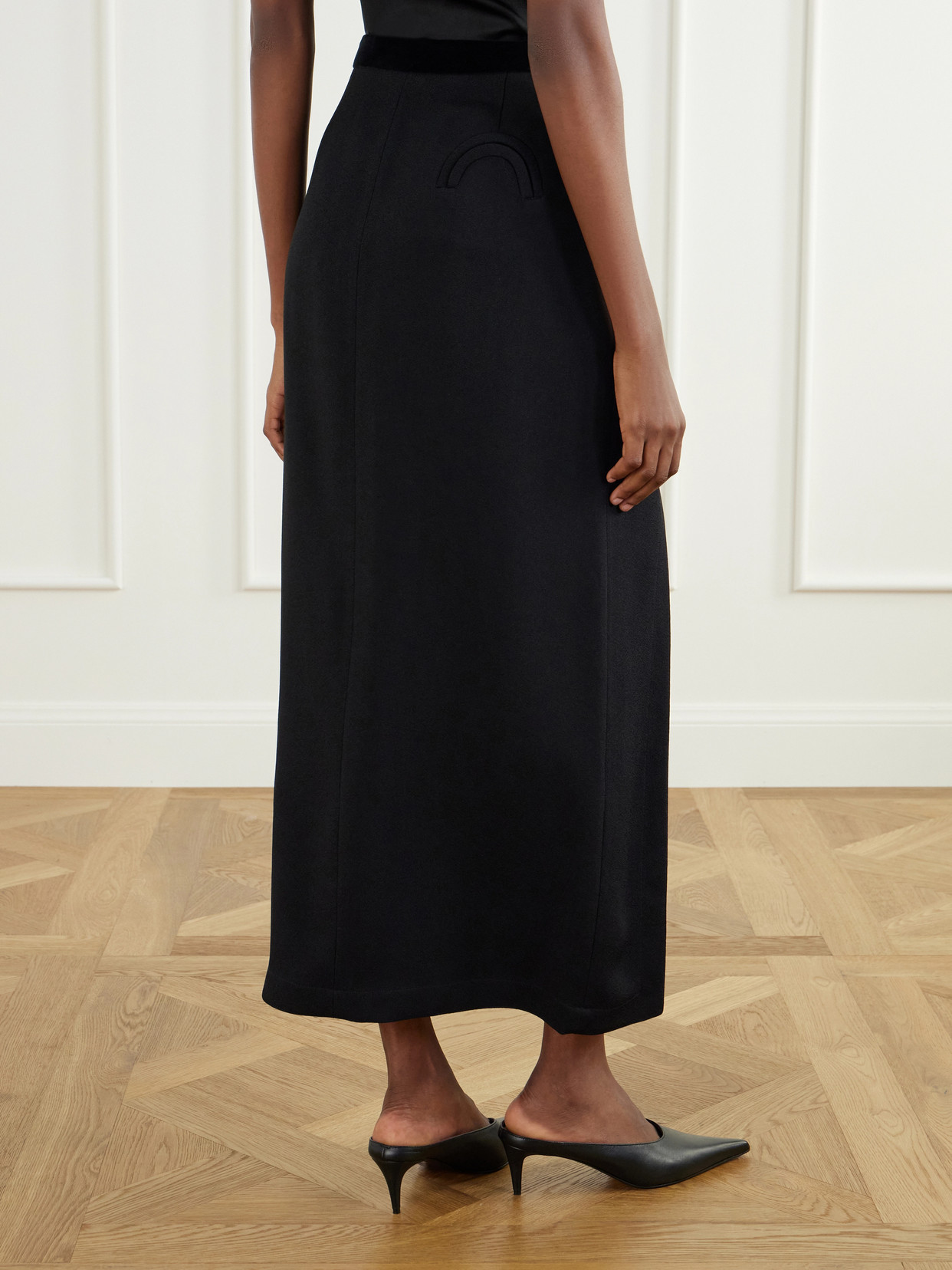 Blazé Milano - Ara Velvet-Trimmed Crepe Midi