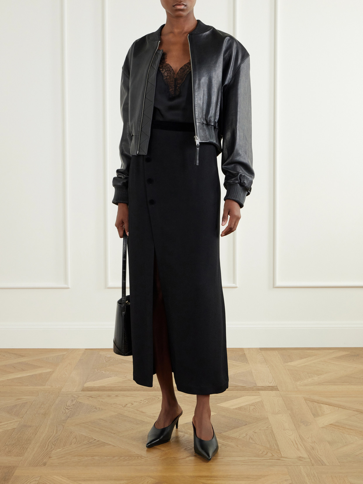 Blazé Milano - Ara Velvet-Trimmed Crepe Midi