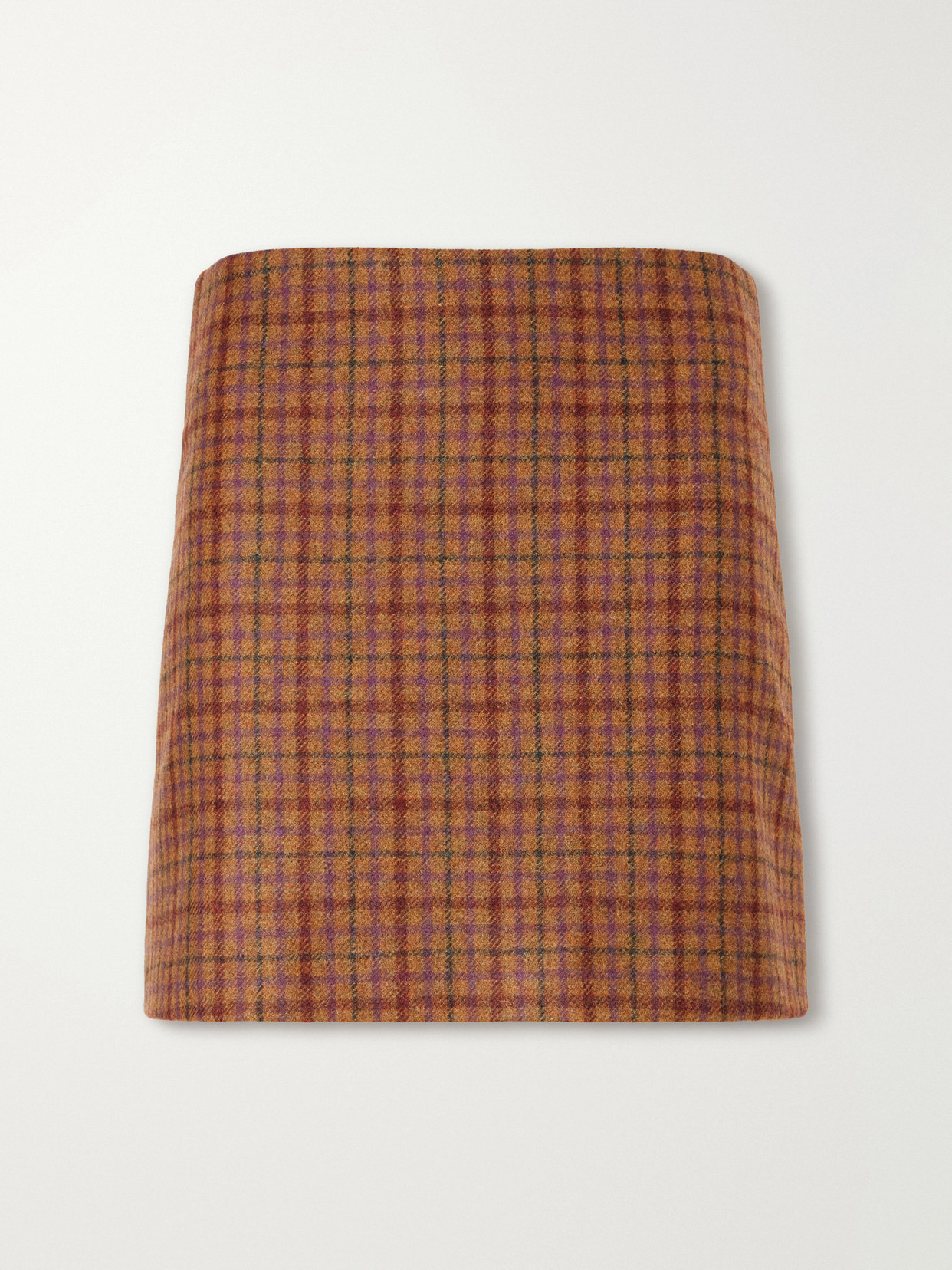 Blazé Milano Coci Checked Wool Mini Skirt In Brown