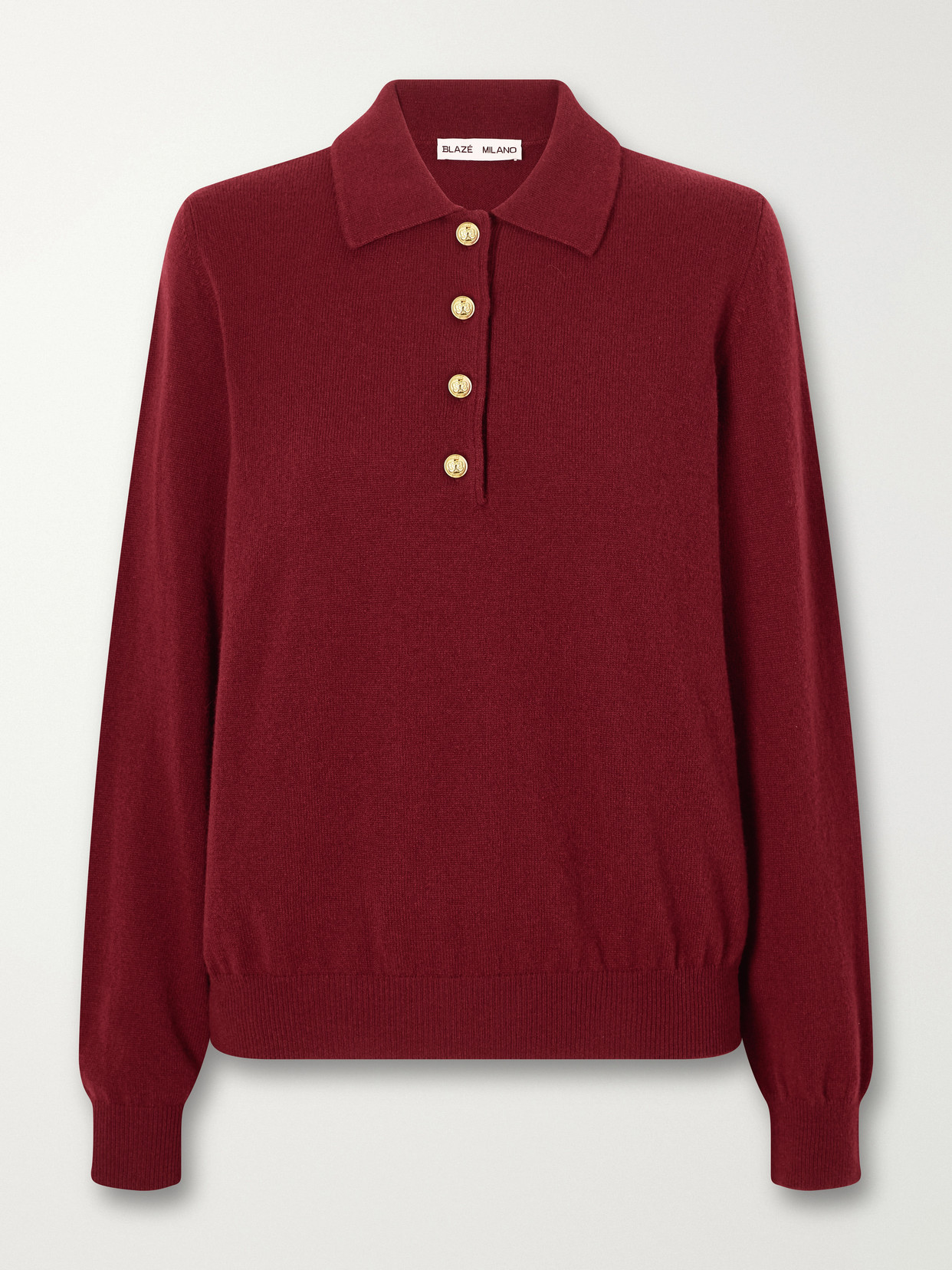 Blazé Milano Highland Wool And Cashmere-blend Polo Sweater In Burgundy