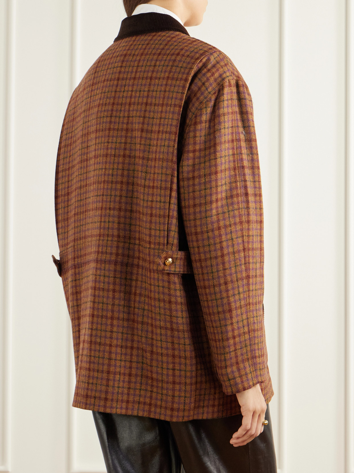 Blazé Milano - Clelia Corduroy-Trimmed Checked Jacket