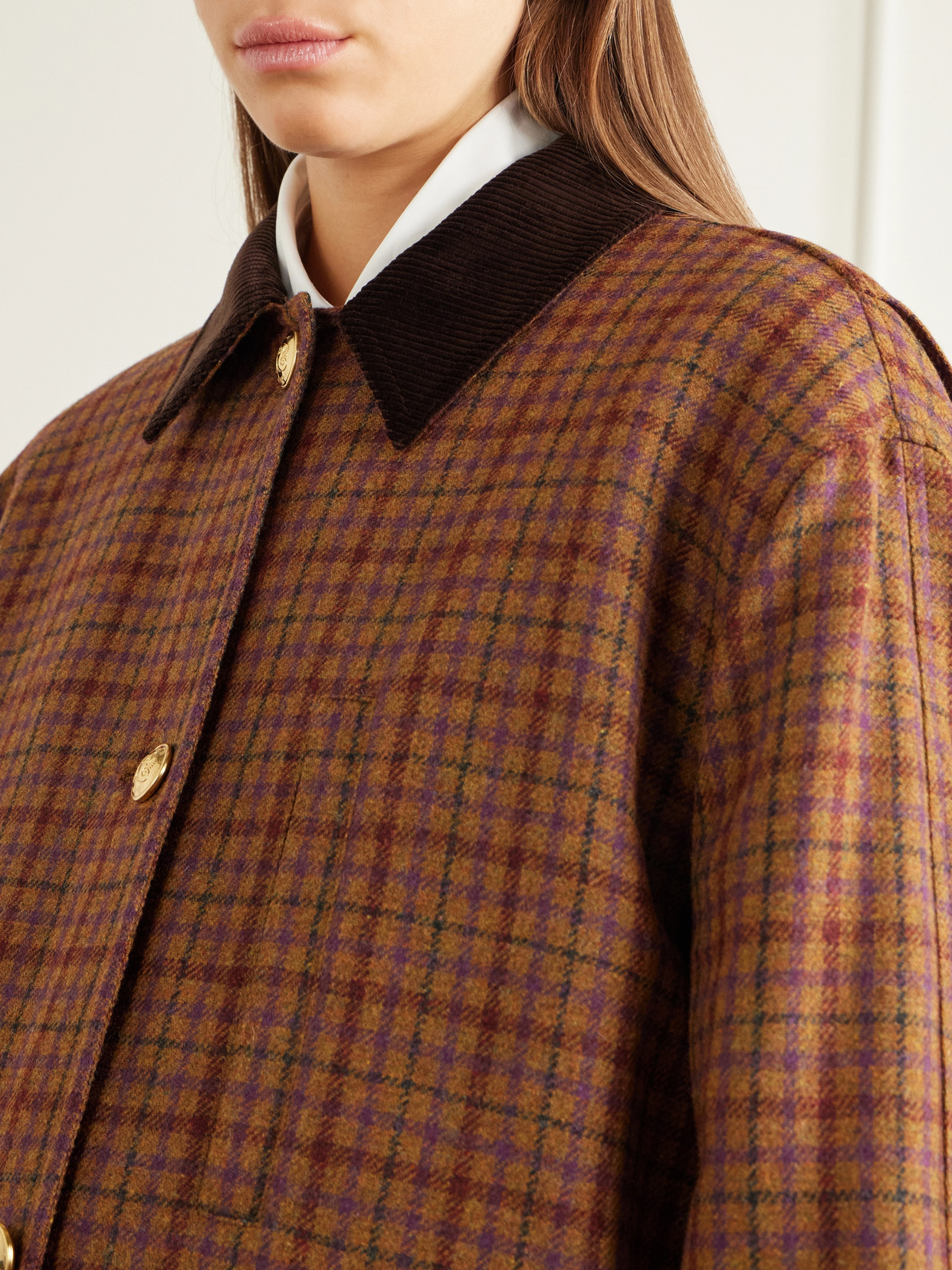 Blazé Milano - Clelia Corduroy-Trimmed Checked Jacket