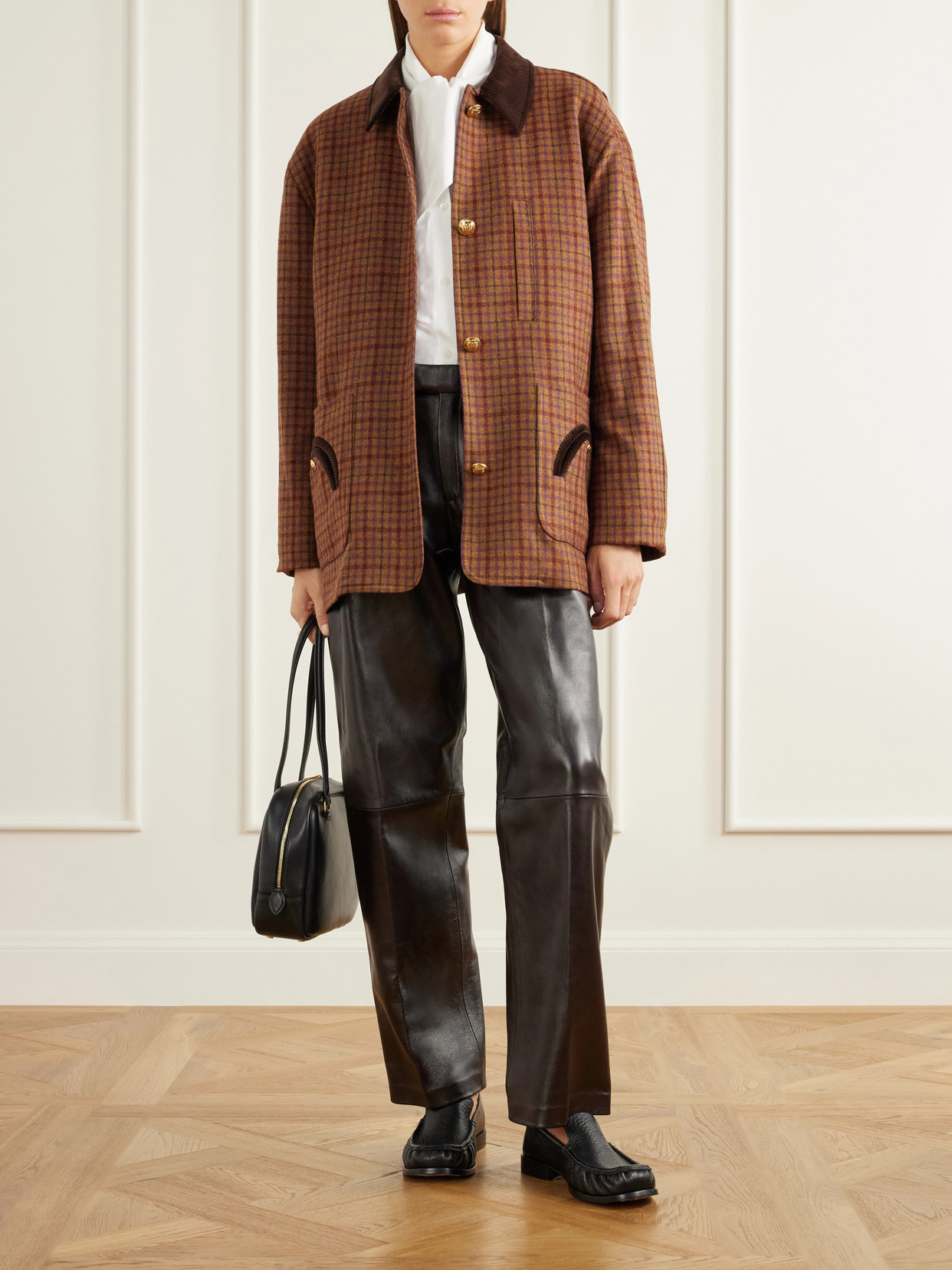 Blazé Milano - Clelia Corduroy-Trimmed Checked Jacket