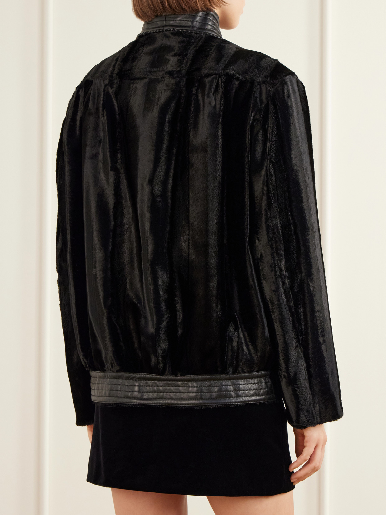 Blazé Milano - Coiba Leather-Trimmed Velvet Jacket