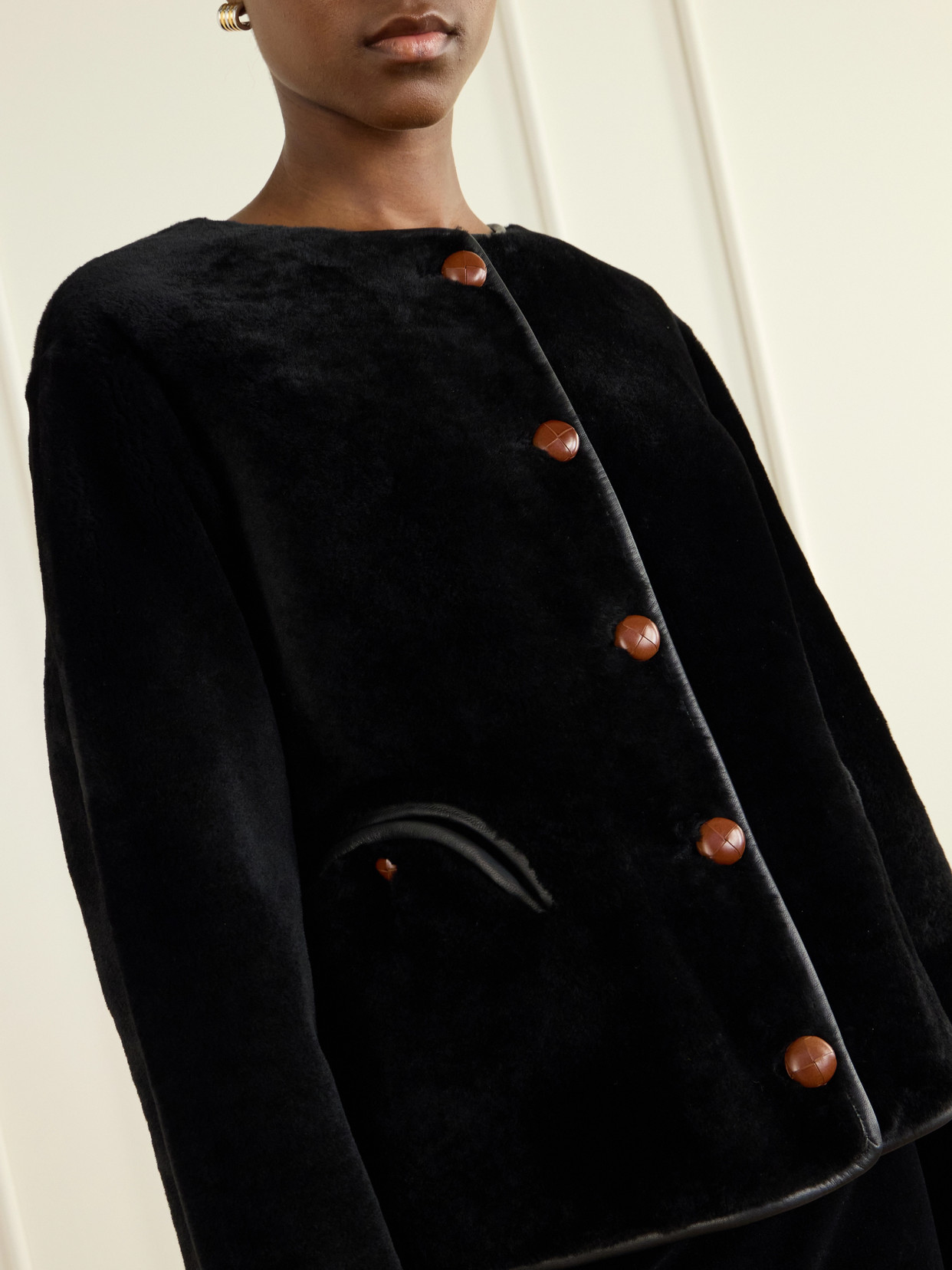 Blazé Milano - Tatoosh Leather-Trimmed Shearling Jacket