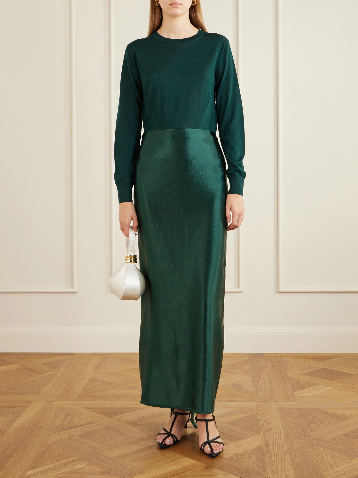 Jovie Crepe-Satin Midi