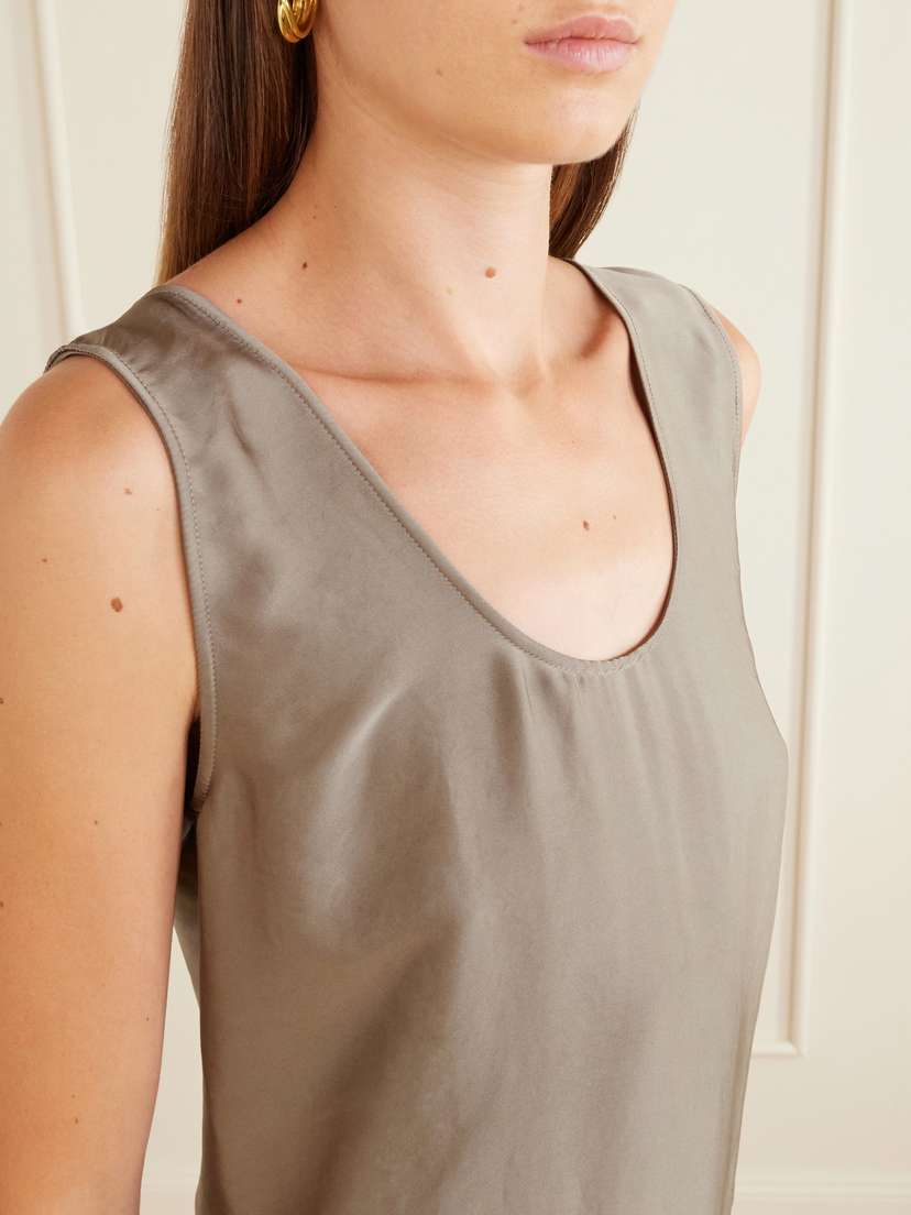 FFORME Signy Gathered Frayed Satin Midi Dress | Thumbnail 4 FFORME Signy Gathered Frayed Satin Midi Dress | Thumbnail 4
