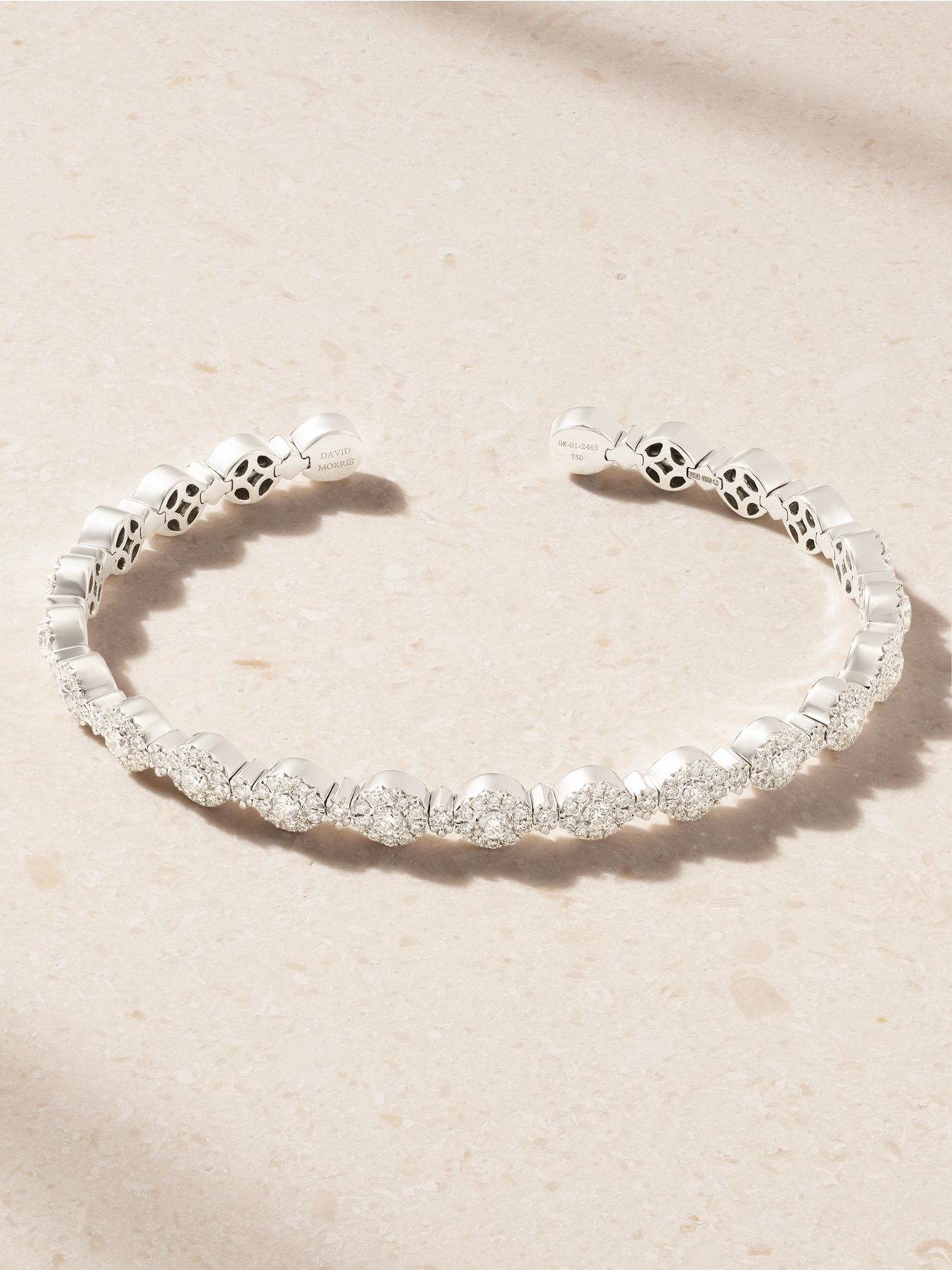 Triolette 18-karat white gold diamond bangle
