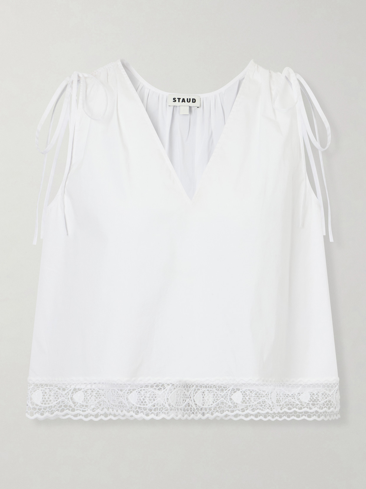 Staud +da Adolfo Elena Cotton-blend Tank In White