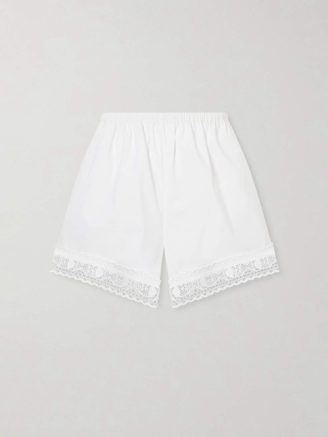Staud +da Adolfo Brezza Cotton-blend Shorts In White
