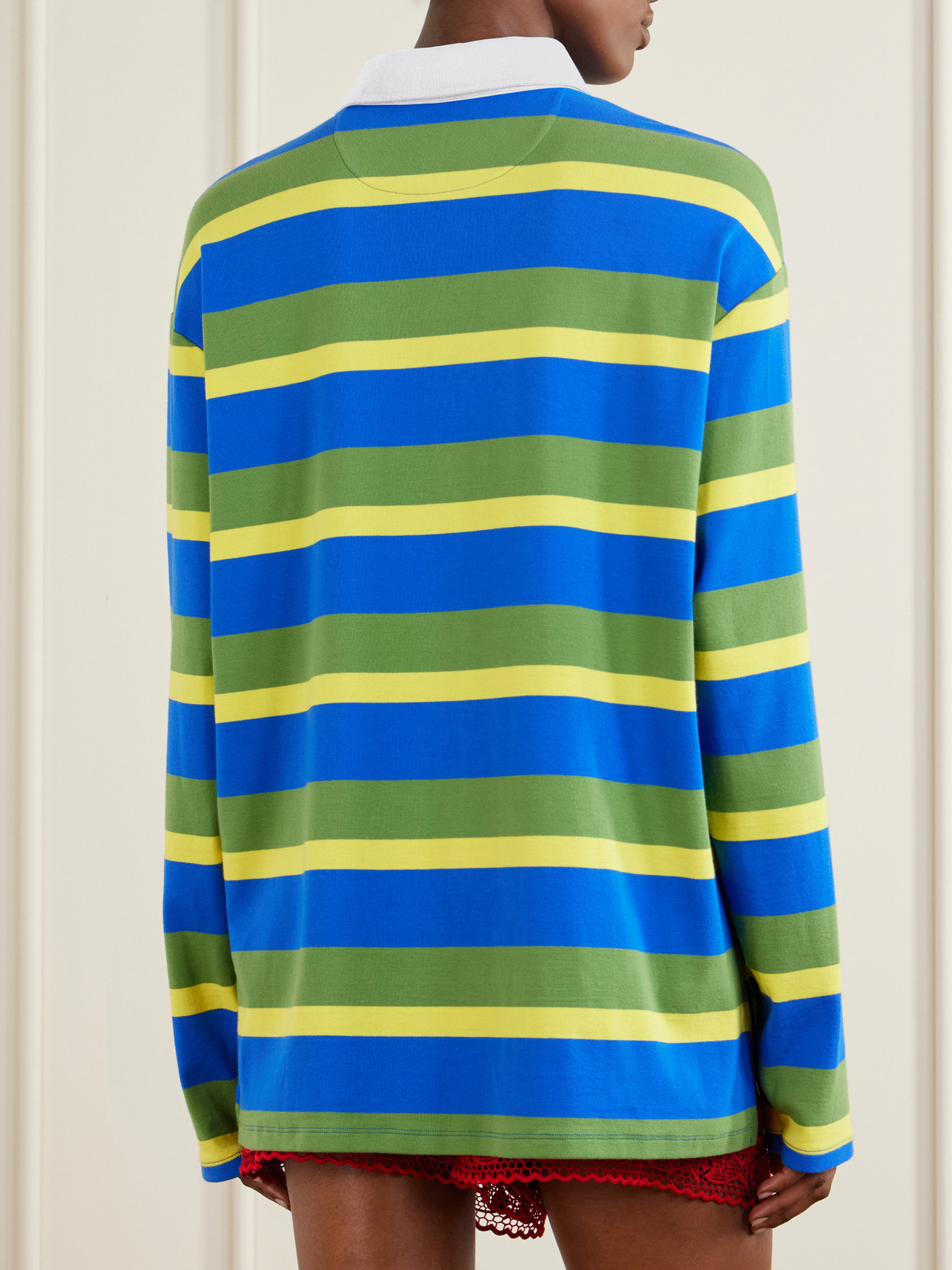 +Da Adolfo Gavin Striped Logo-Embroidered Cotton-Blend Shirt