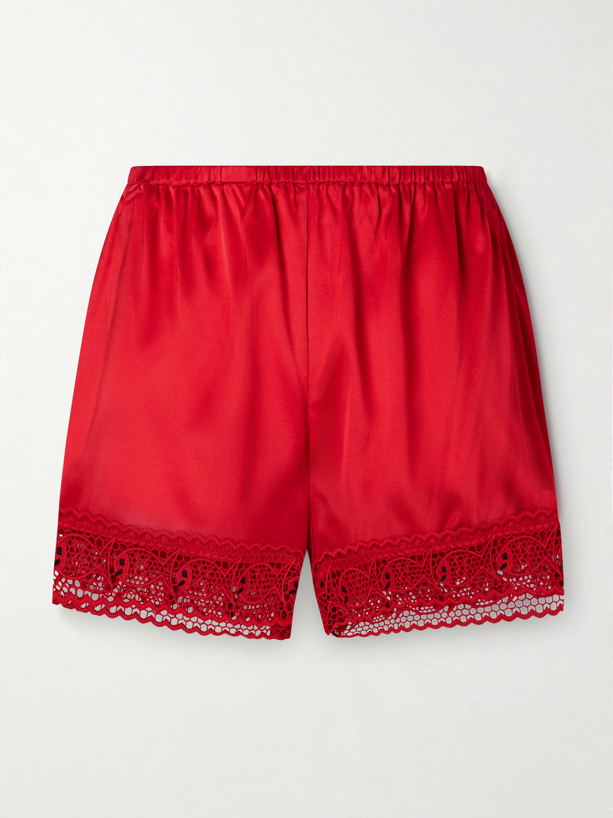 Staud + Da Adolfo Paddle Silk Shorts In Red
