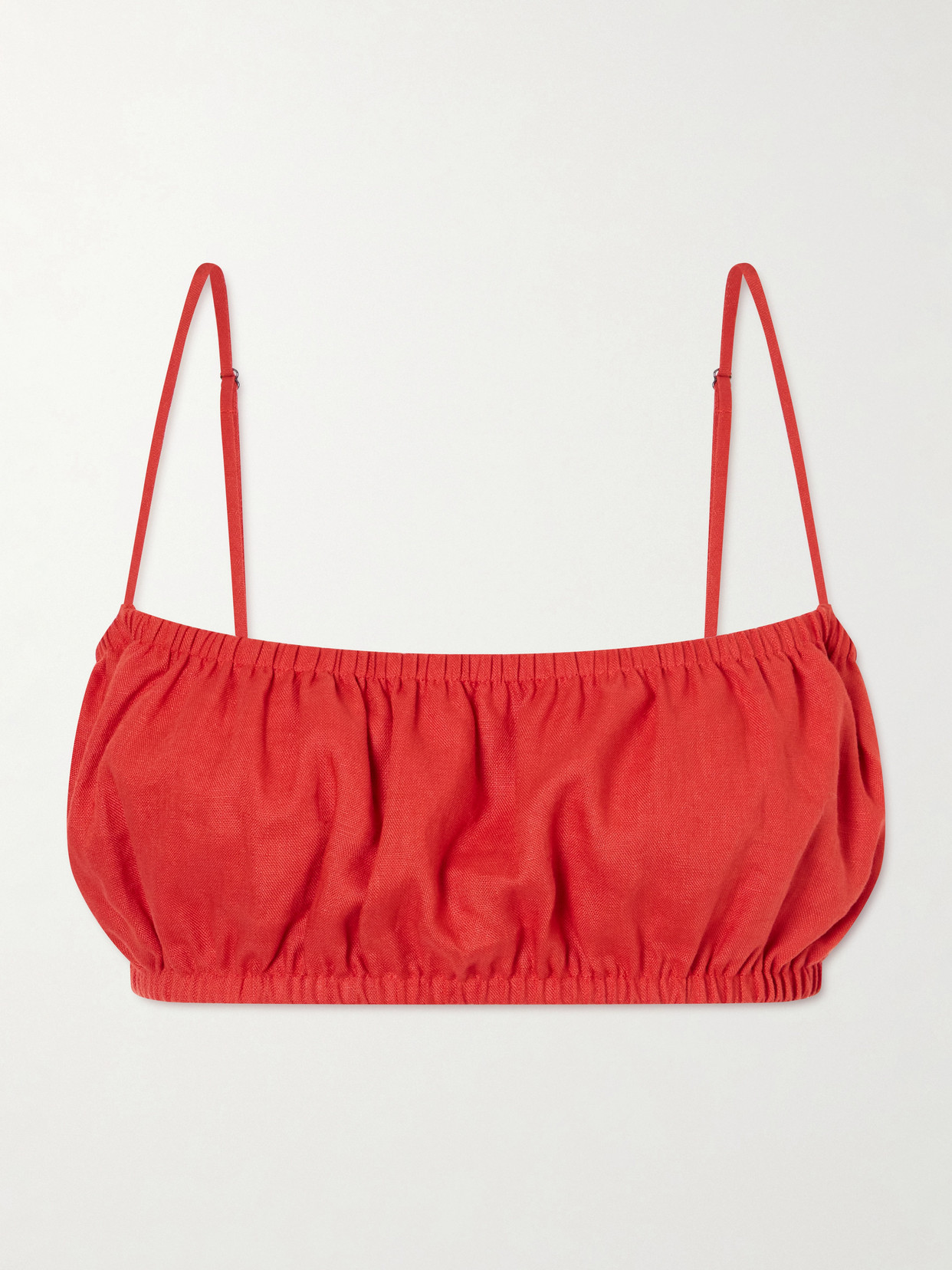 Staud Fiore Linen Top In Red