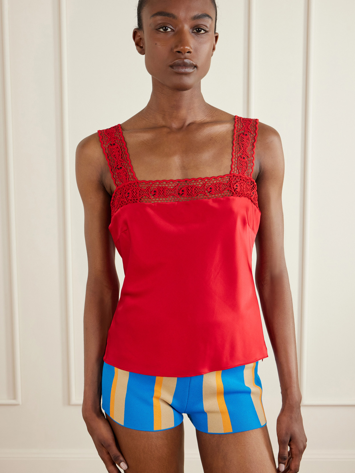 + Da Adolfo Collection Veronica Silk-Satin Tank