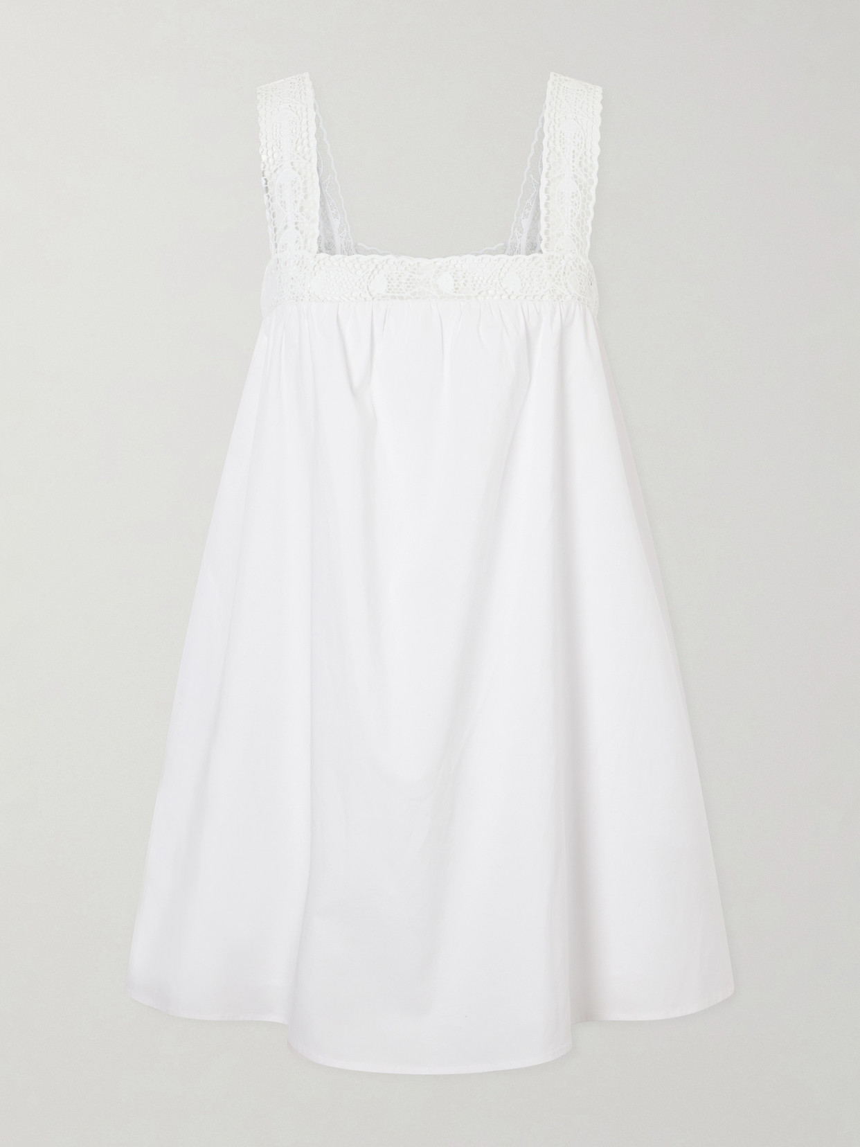 Staud +da Adolfo Mariella Cotton-blend Mini Dress In White