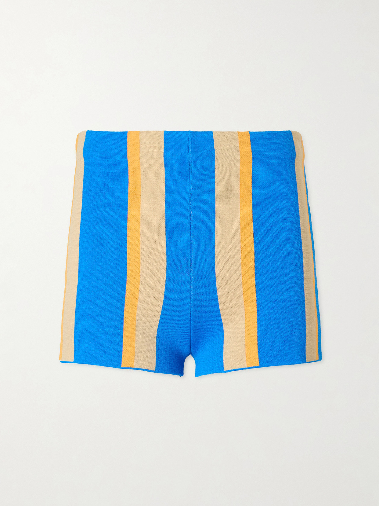 Staud + Da Adolfo Mare Striped-printed Cotton-jersey Shorts In Multi