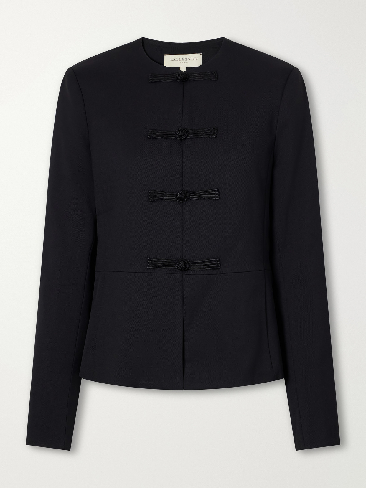 Tilda Collarless Wool-Blend Gabardine Jacket