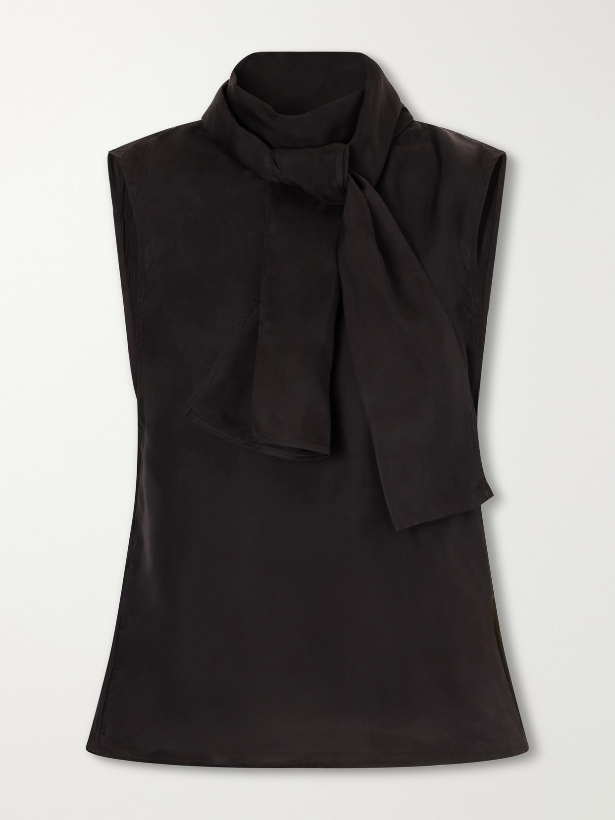Our Legacy Virtous Scarf-detailed Draped Crepe Top In Black