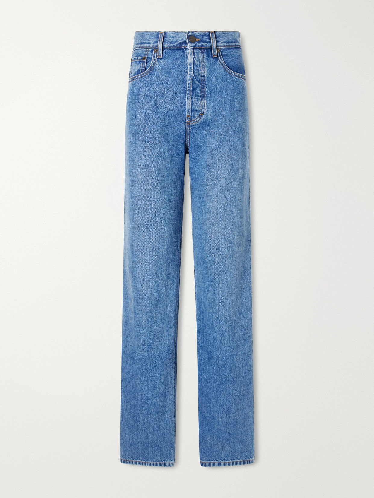 Temple Mid-Rise Straight-Leg Jeans