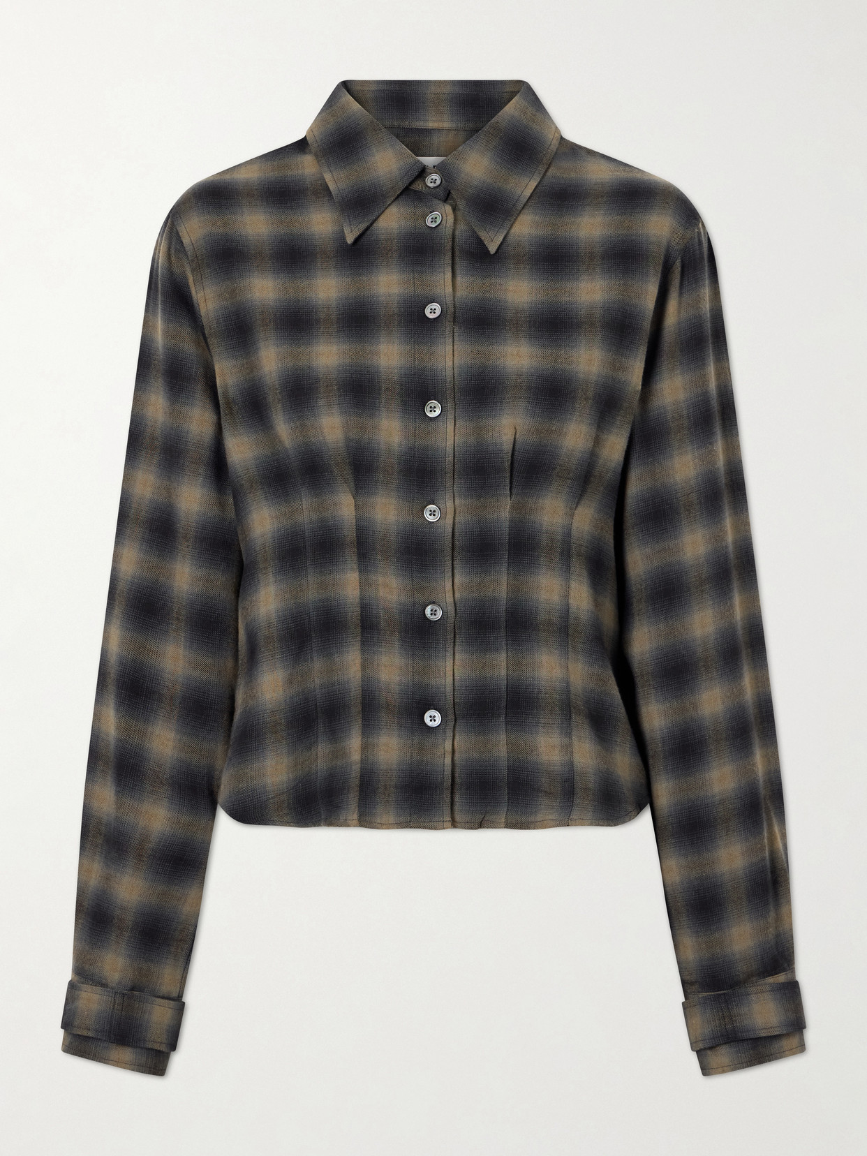 Our Legacy Envelop Checked Cotton And Wool-blend Shirt In Animal Print