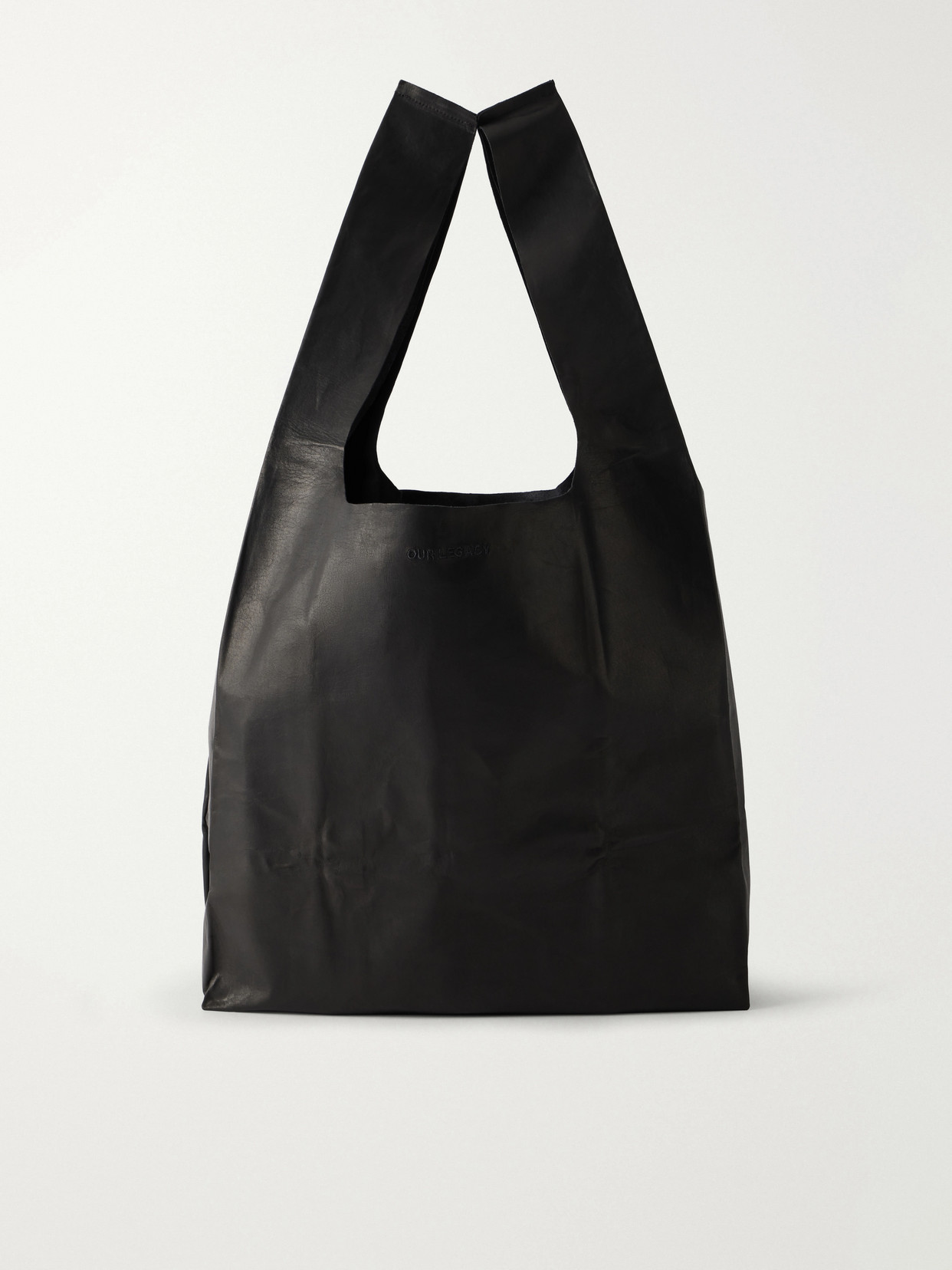 Our Legacy Grocery Bag Leather Tote In Black