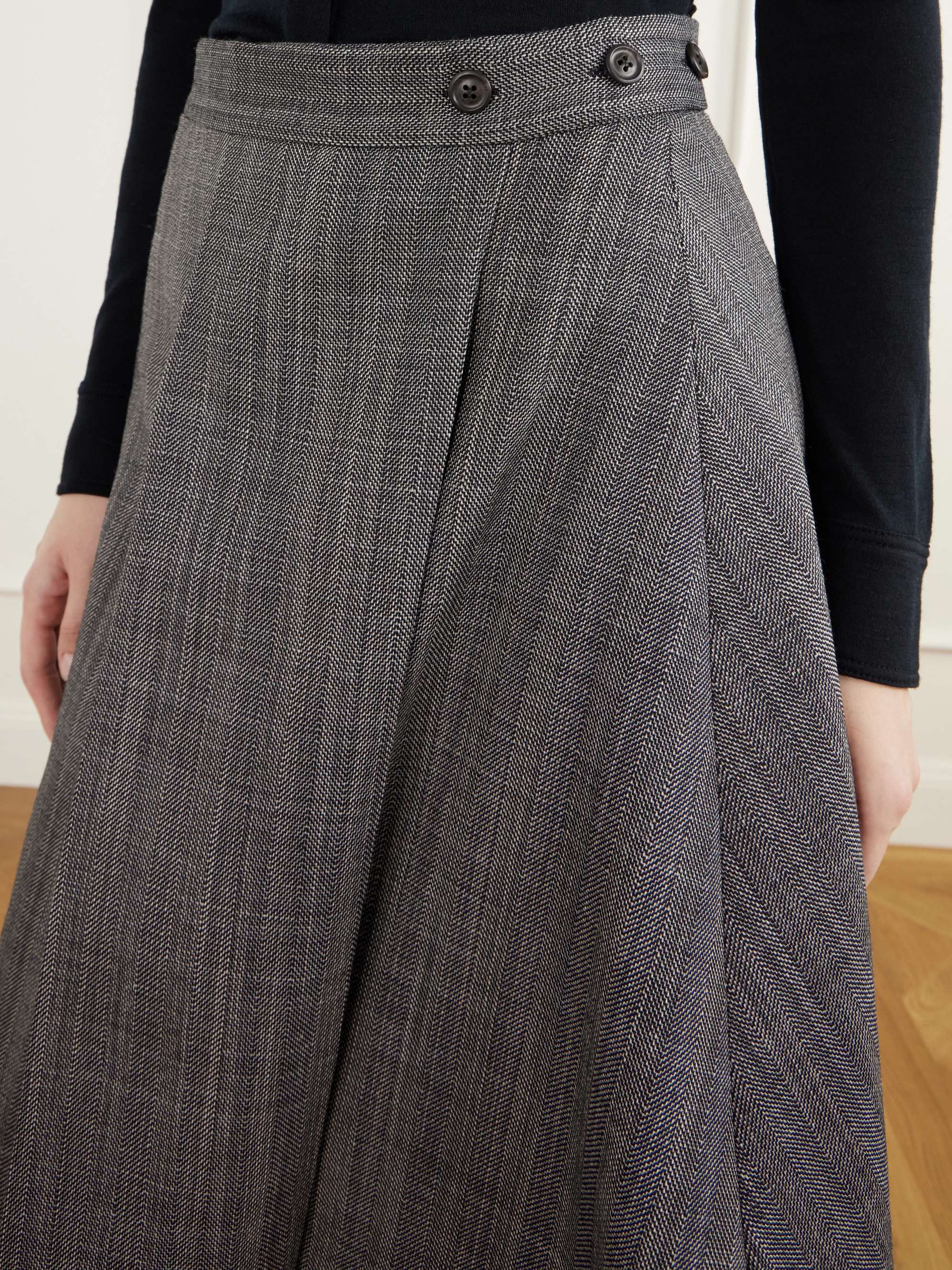 OUR LEGACY Mono wool broken twill wrap midi skirt | NET-A-PORTER