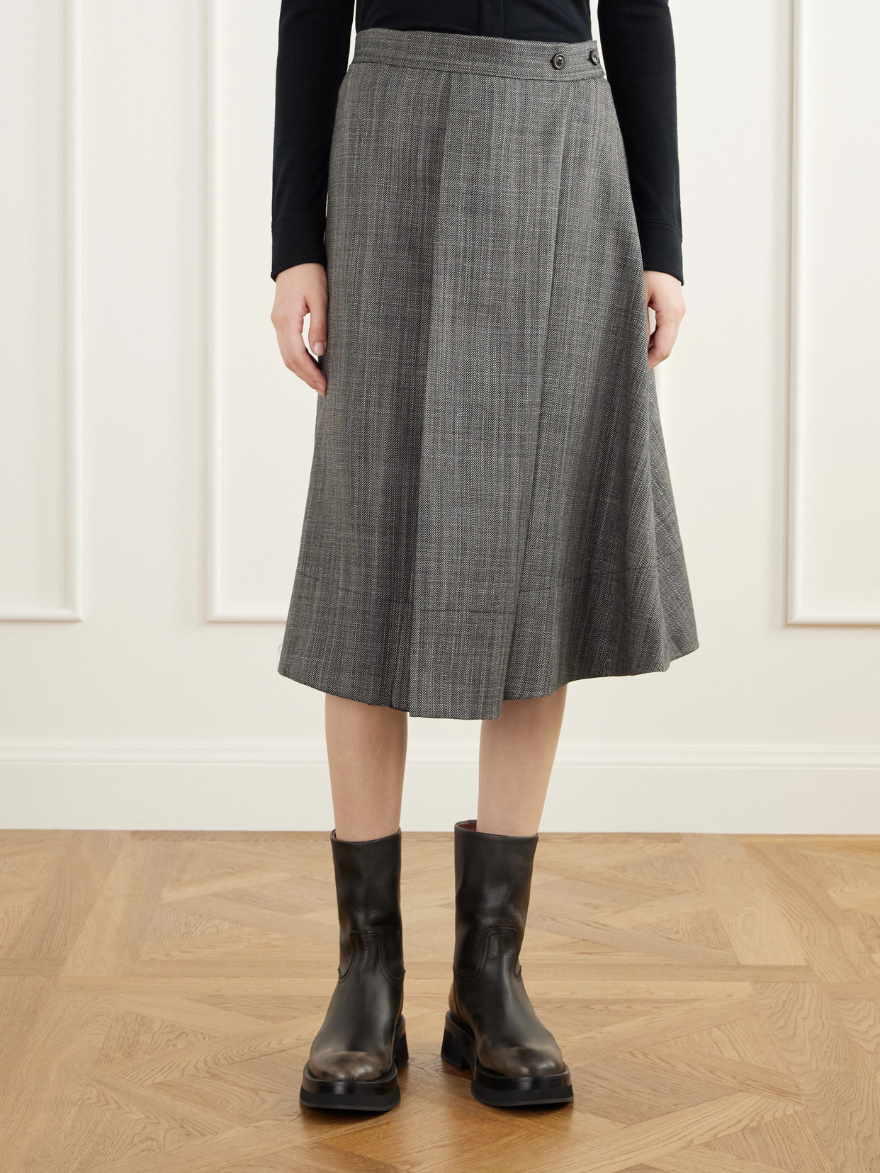 Mono Wool Broken Twill Wrap Midi