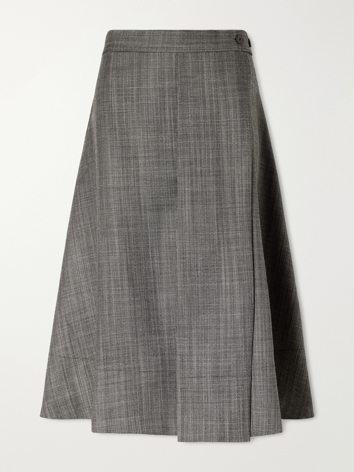 Our Legacy Mono Wool Broken Twill Wrap Midi Skirt In Gray