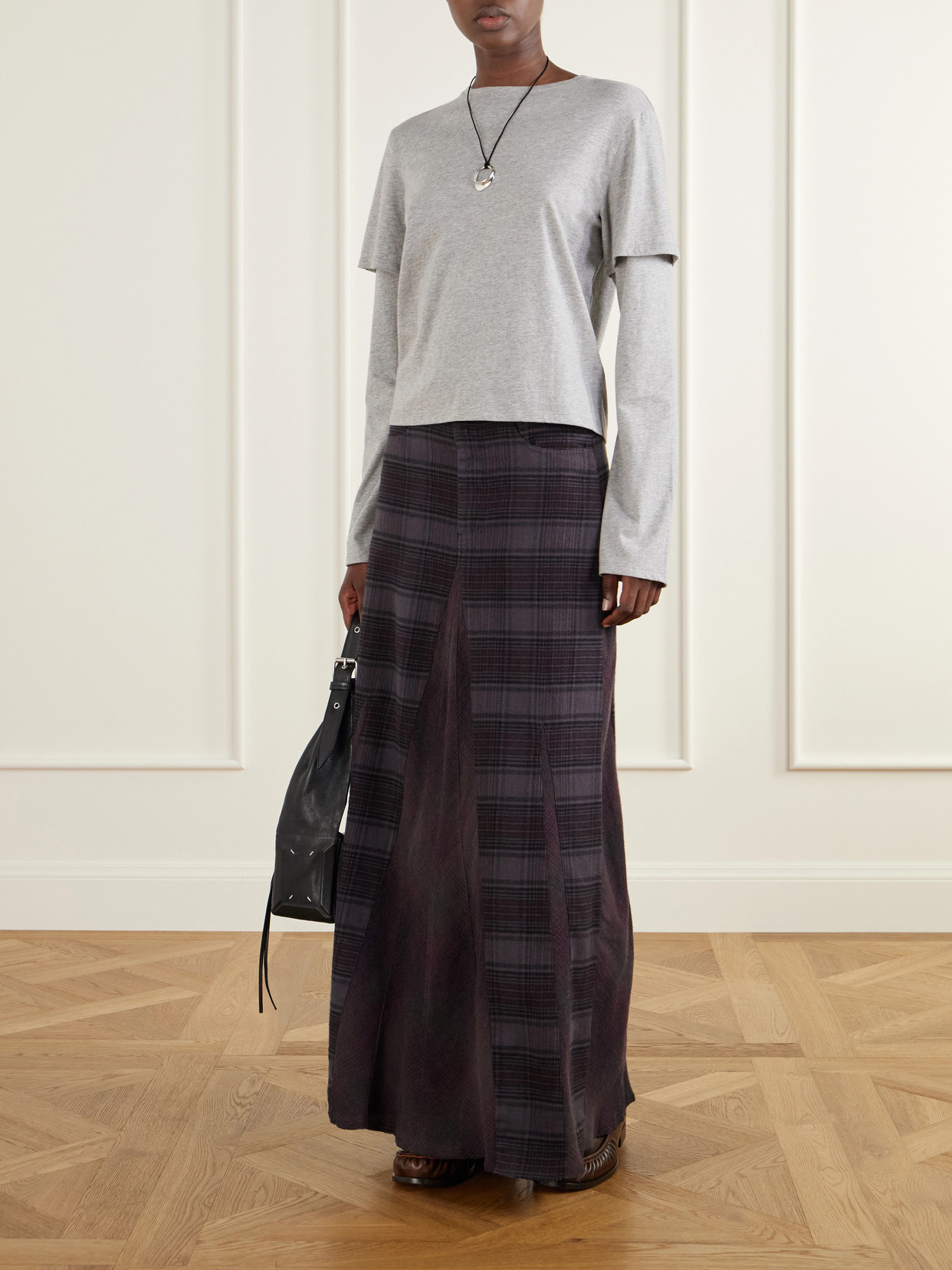 Rebel Checked Cotton-Flannel Maxi