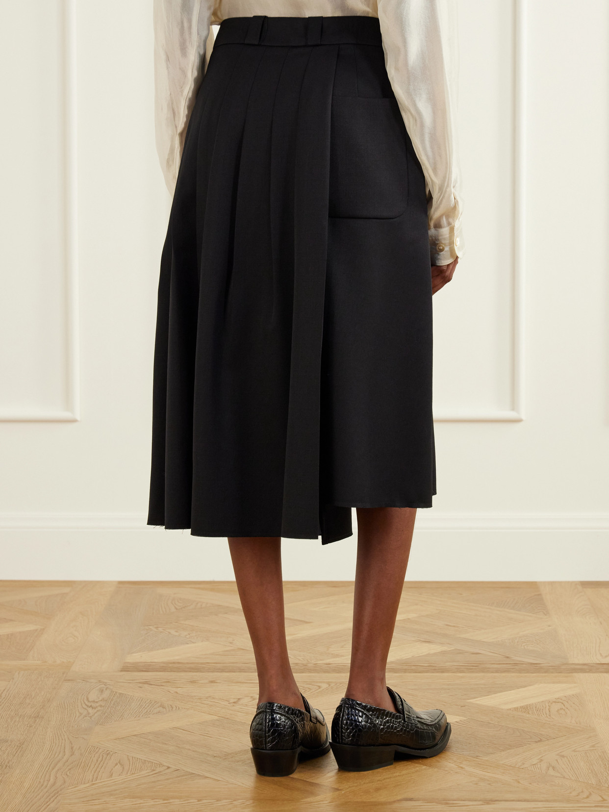 Origami Asymmetric Pleated Virgin Skirt