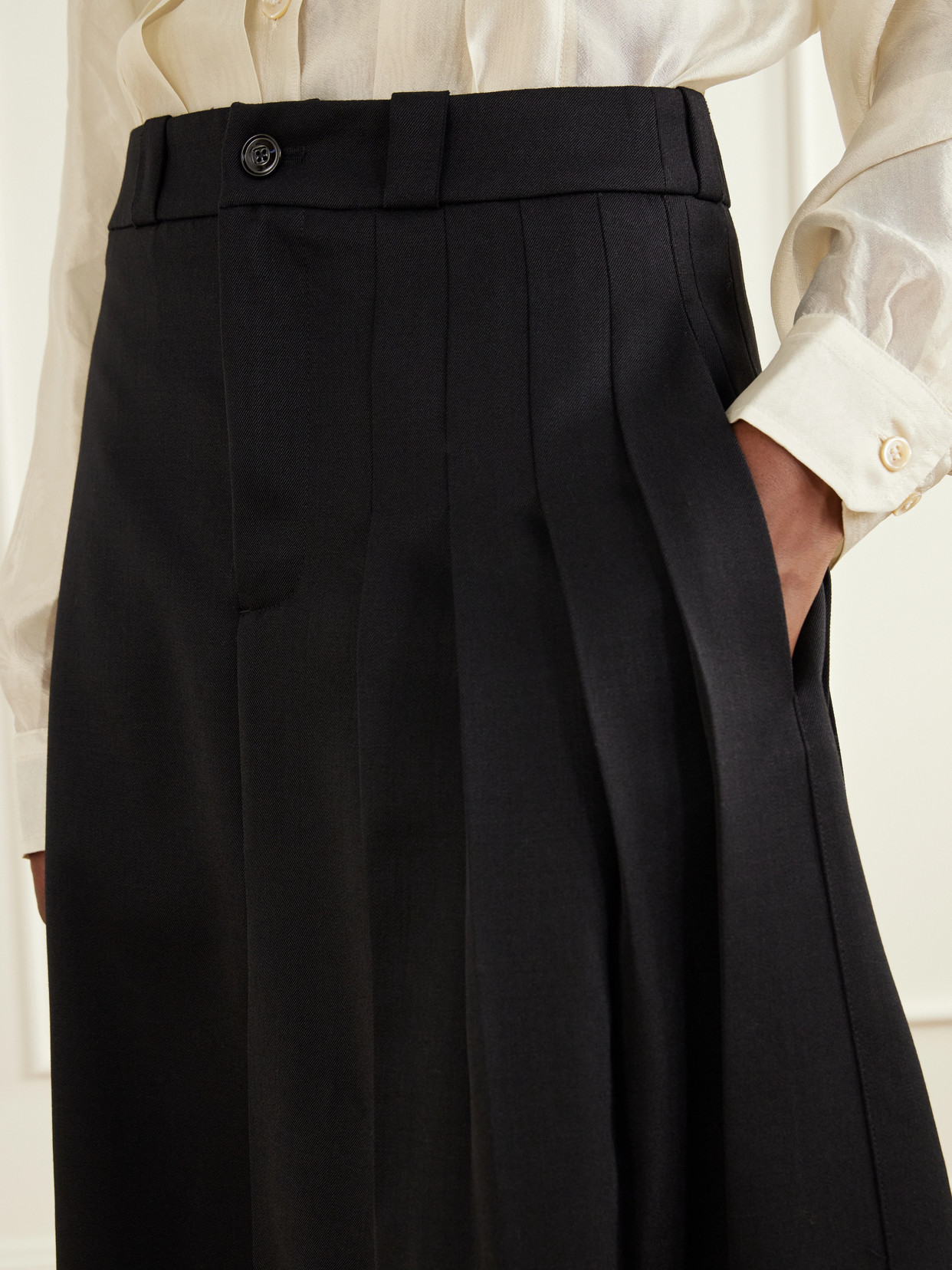 Origami Asymmetric Pleated Virgin Skirt