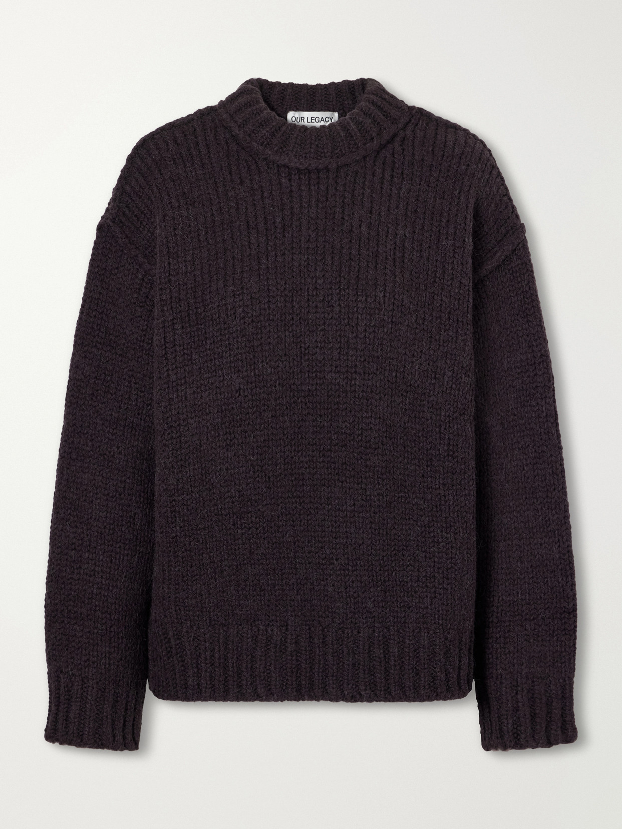 Our Legacy Ribbed Merino Wool And Alpaca-blend Sweater In Brown