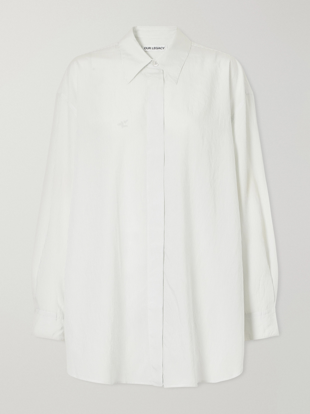 Our Legacy Heirloom Striped Modal-blend Shirt In White