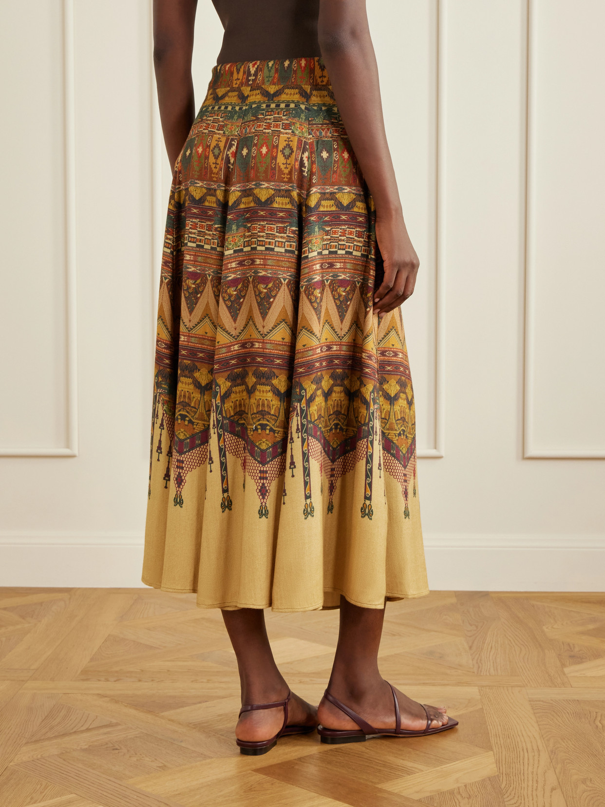 Kendal Desert Printed Woven Silk-Blend Maxi