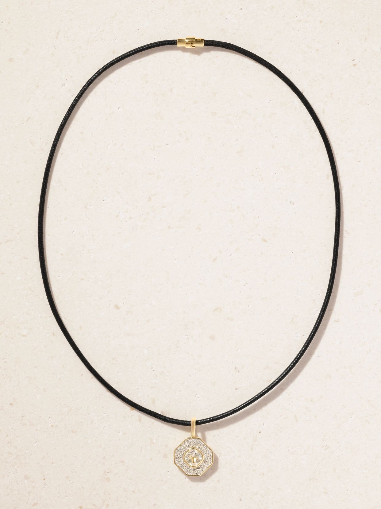 The Essential 14-karat recycled gold, white topaz and diamonds pendant